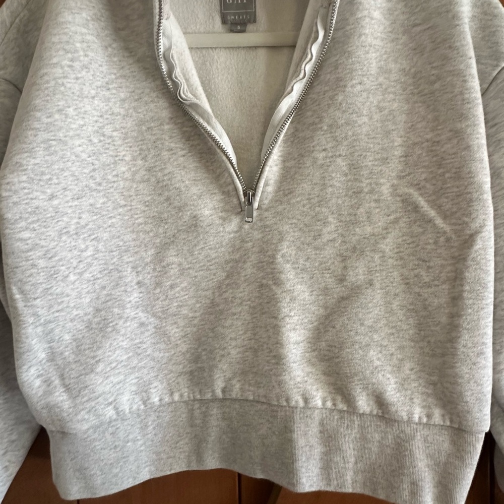 Women’s GAP Heather Gray Half-Zip Pullover Sz S - Picture 2 of 8